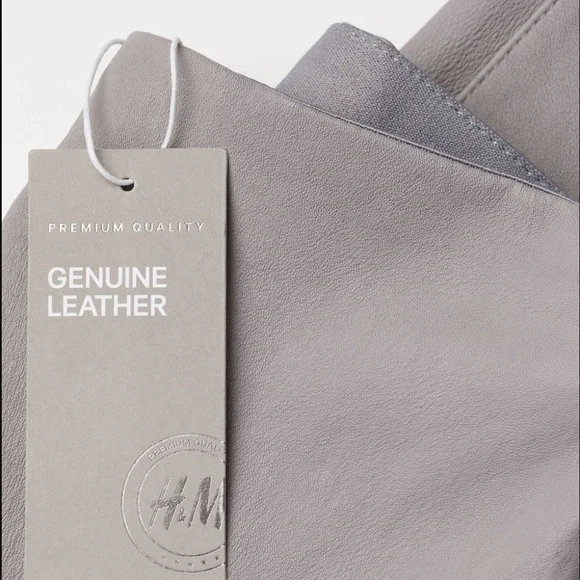 H&M NEW Gray Faux Leather High Waist Leggings XS - Picture 4 of 8